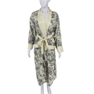 Victoria's Secret Cream and Black Floral Robe